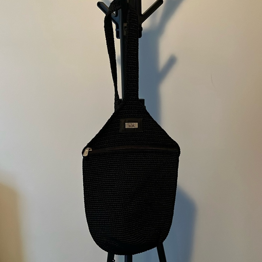 The Sak Black Knit Crossbody Bag